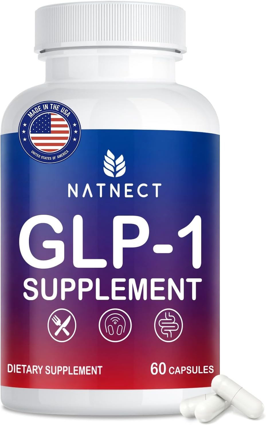 Natnect GLP-1 Supplement for Weight Loss, Appetite Control and Metabolism (60 Caps)