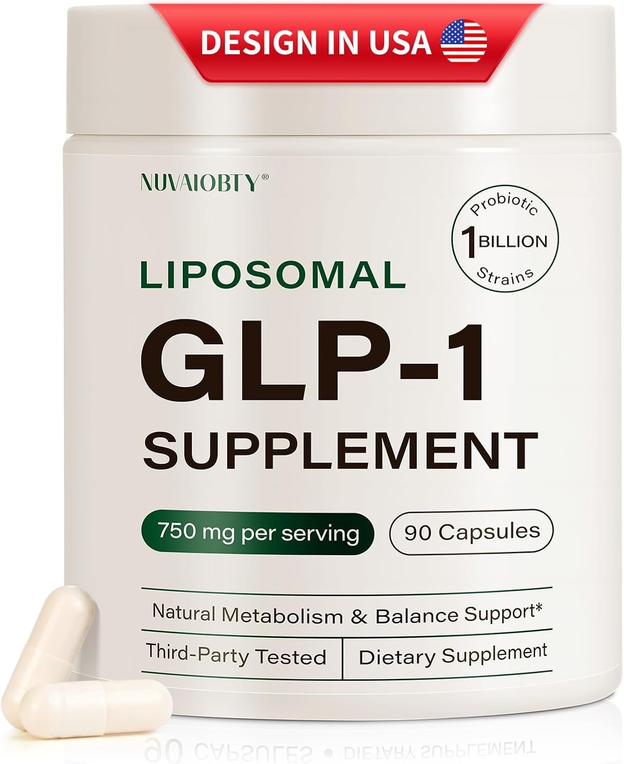 NUVAIOBTY GLP-1 Supplement for Women and Men, Hunger & Metabolism Support-90 Capsules