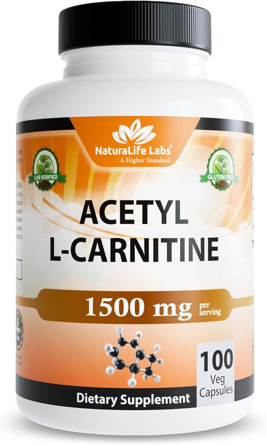 NaturaLife Labs Acetyl L-Carnitine (ALCAR) 1500 mg per Serving