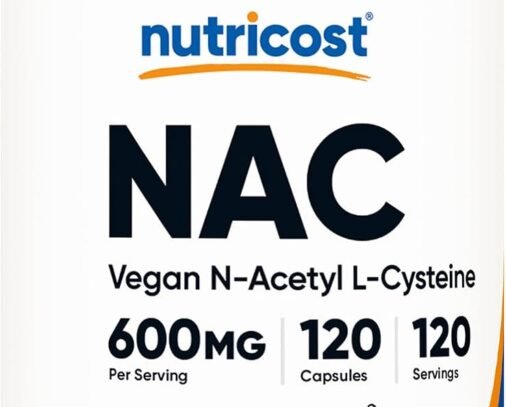 Nutricost N-Acetyl L-Cysteine (NAC) 600mg, 120 Vegetarian Capsules