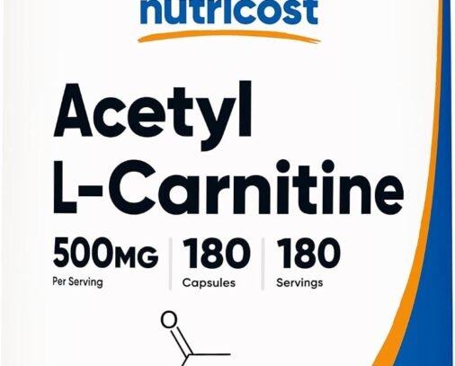 Nutricost Acetyl L-Carnitine (ALCAR) 500mg, 180 Capsules
