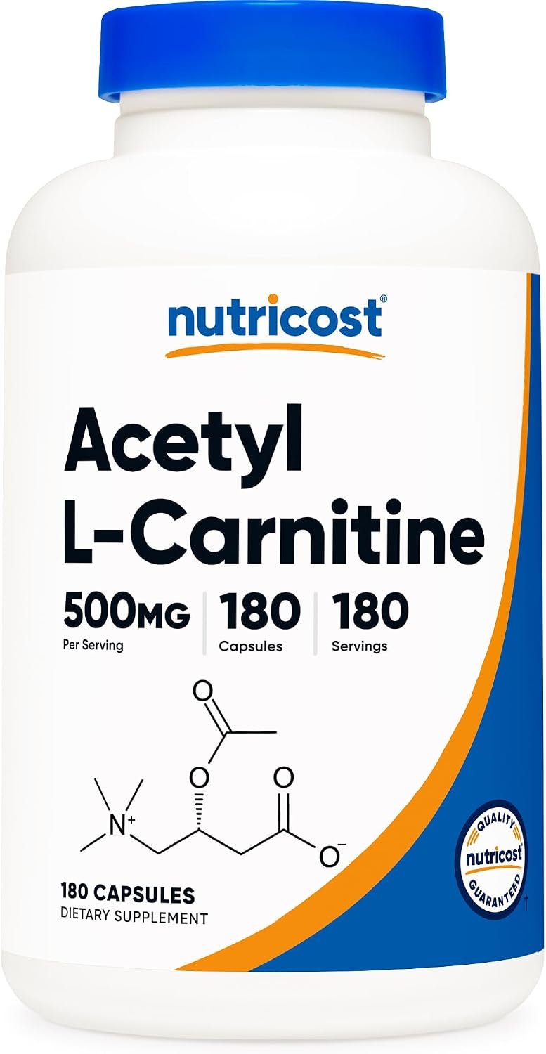 Nutricost Acetyl L-Carnitine (ALCAR) 500mg, 180 Capsules