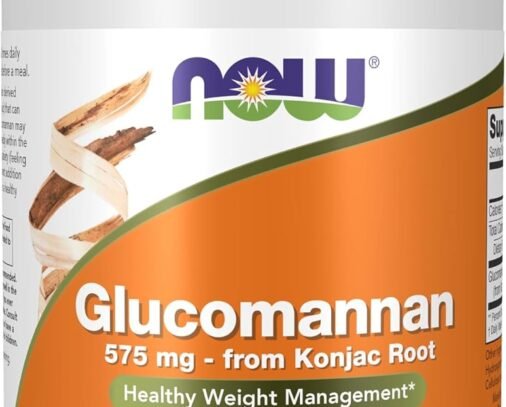 NOW Supplements, Glucomannan 575 mg, Supports Regularity*, 180 Veg Caps
