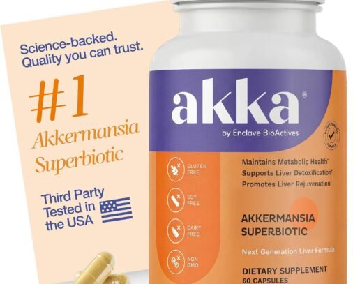AKKA Akkermansia Probiotic, Liver Cleanse, Detox & Repair, Non-GMO, 60 Caps