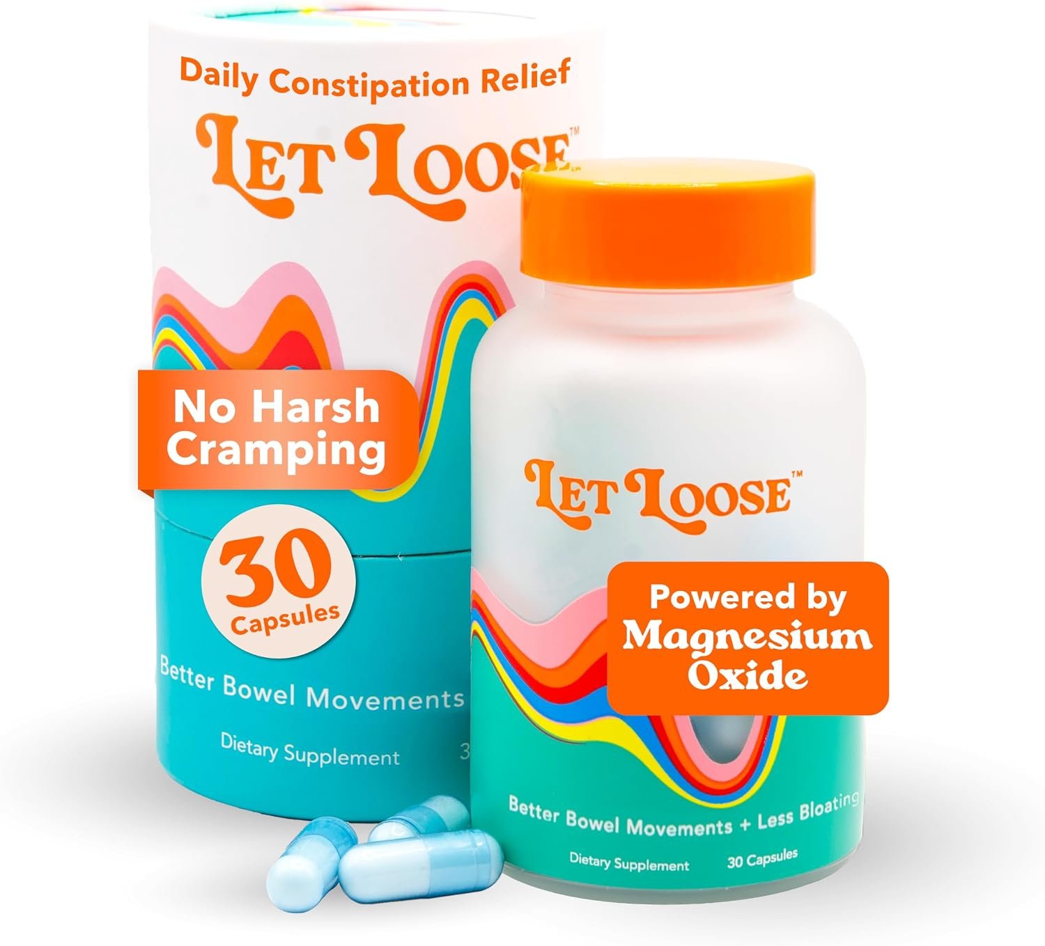 Let Loose Daily Constipation Relief Pills, Debloating for Women (30 Count)