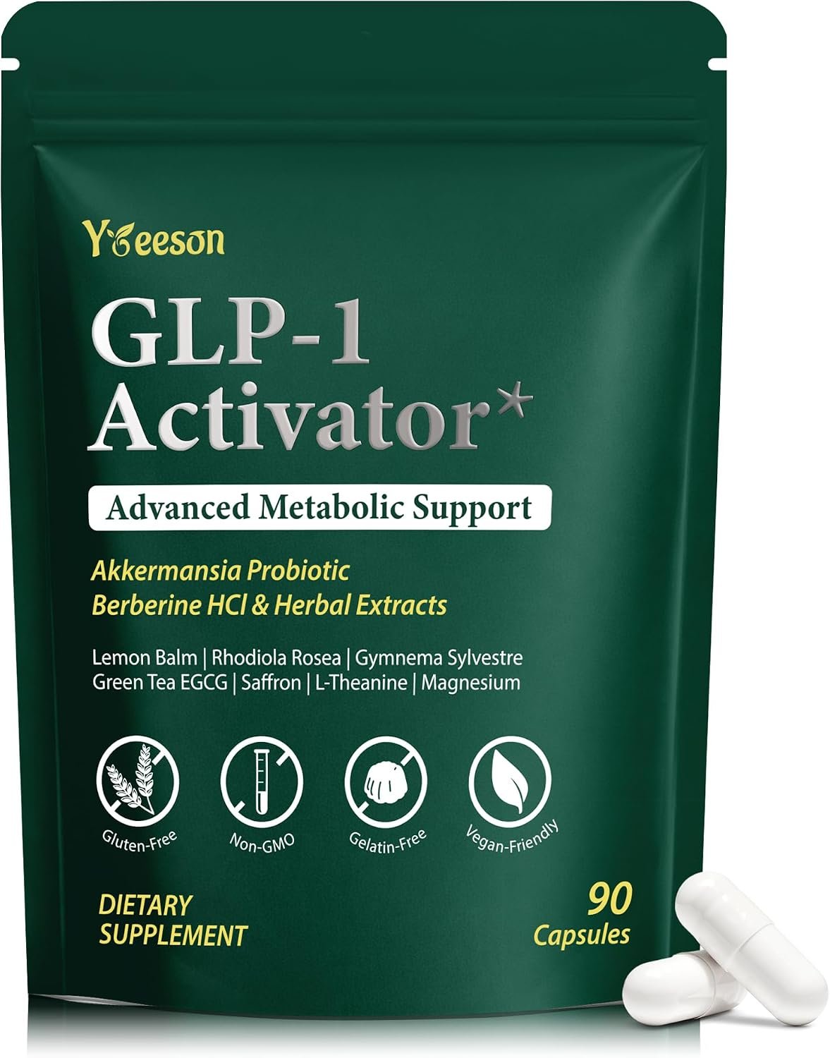 Yoeeson GLP-1 Weight Management Appetite Control with Berberine, 90 Caps, 45-Day