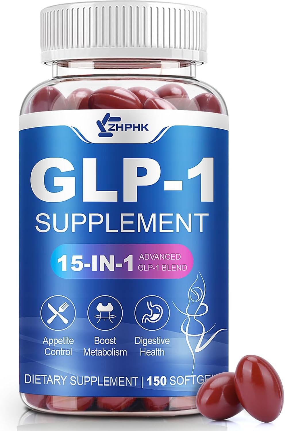 ZHPHK GLP-1 Supplement for Energy Gut Health, Hunger & Metabolism Support, 150pcs