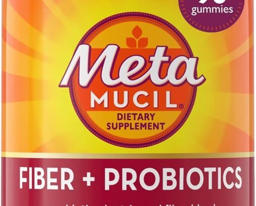 Metamucil Fiber Gummies for Adults with Probiotics for Bloating Relief, No Sugar Added