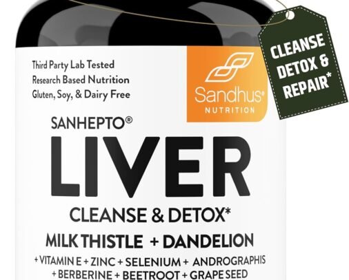Sandhu's Liver Cleanse Detox & Repair Capsules, Milk Thistle Dandelion Root 70 Count