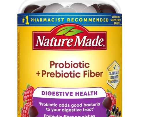 Nature Made Probiotic + Prebiotic Fiber Gummies, 50 Gummies