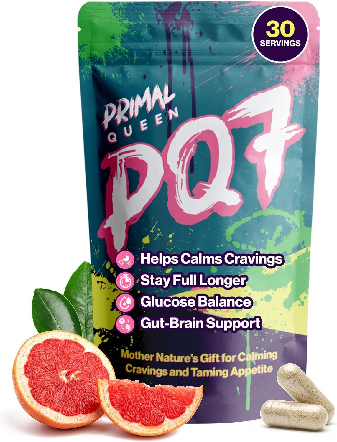 Primal Queen PQ7 Appetite Control, Cravings, Hunger & Fullness, 60 Capsules
