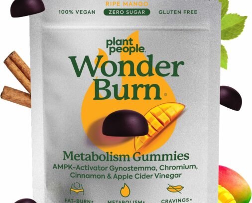 Plant People WonderBurn Metabolism Gummies, Ripe Mango Flavor (60 Count)