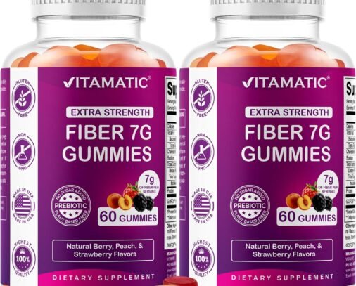Vitamatic Extra Strength Prebiotic 7g Fiber, 60 Gummies