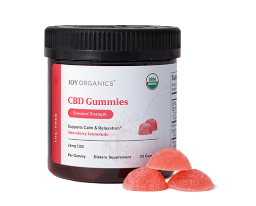Joy Organics Organic THC-Free CBD Gummies (Strawberry Lemonade)