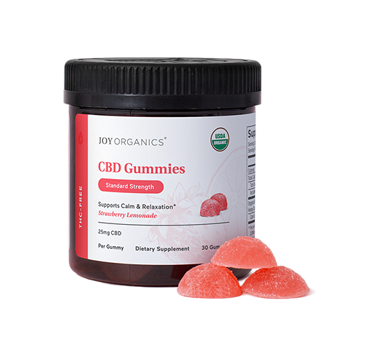 Joy Organics Organic THC-Free CBD Gummies (Strawberry Lemonade)