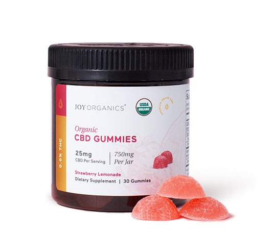 Joy Organics Organic THC-Free CBD Gummies (Strawberry Lemonade)