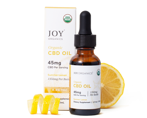 Joy Organics Organic THC-Free CBD Tincture (Summer Lemon)