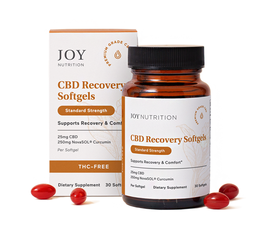 Joy Organics THC-Free CBD Softgels with Curcumin