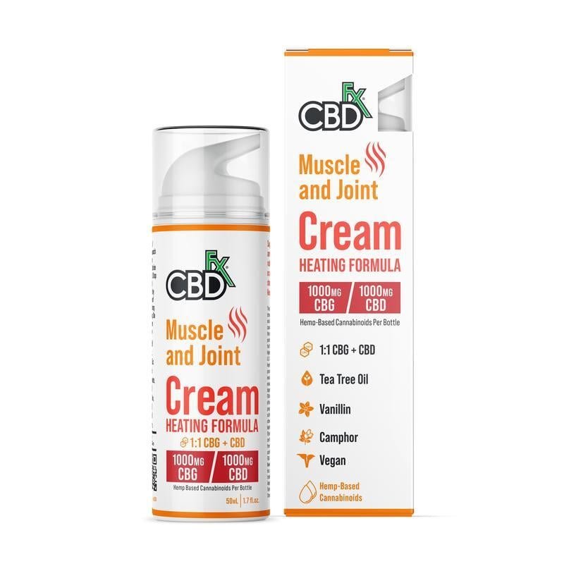 CBDfx CBG + CBD Lotion for Muscle & Joint: Heating Formula 1:1 Ratio