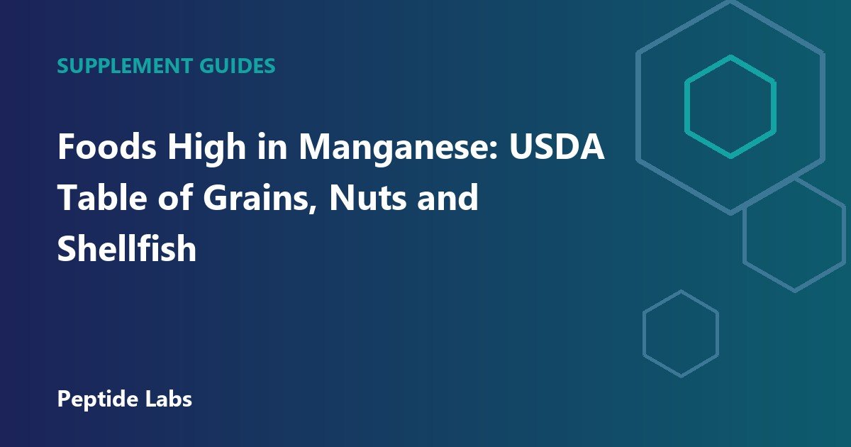 Foods High in Manganese: USDA Table of Grains, Nuts and Shellfish