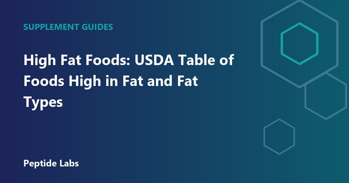 High Fat Foods: USDA Table of Foods High in Fat and Fat Types