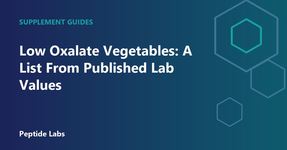 Low Oxalate Vegetables: A List From Published Lab Values