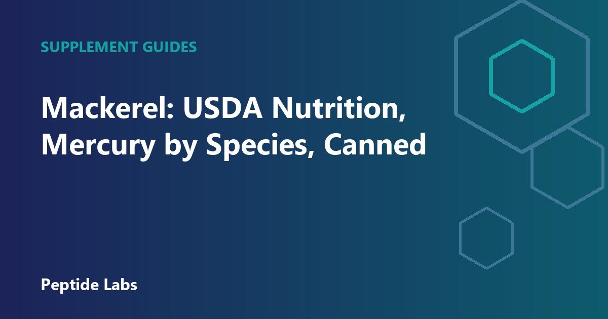 Mackerel: USDA Nutrition, Mercury by Species, Canned
