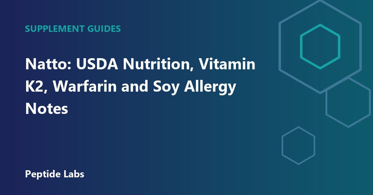 Natto: USDA Nutrition, Vitamin K2, Warfarin and Soy Allergy Notes