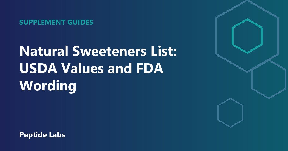 Natural Sweeteners List: USDA Values and FDA Wording