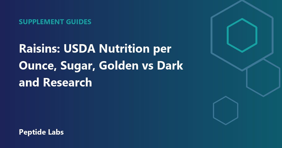 Raisins: USDA Nutrition per Ounce, Sugar, Golden vs Dark and Research