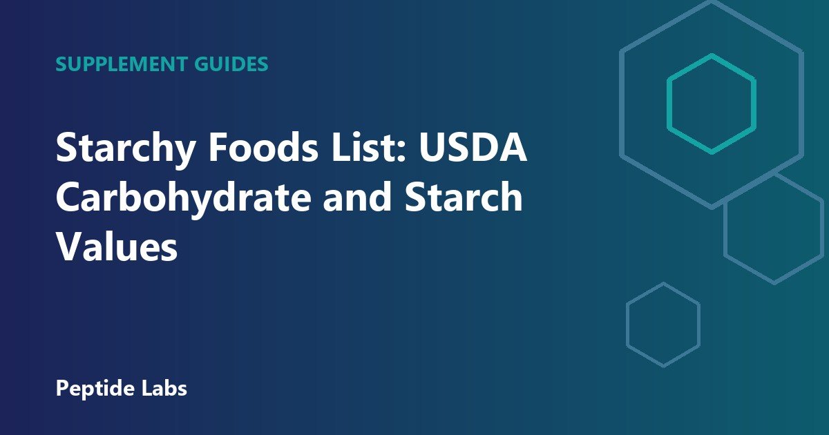 Starchy Foods List: USDA Carbohydrate and Starch Values